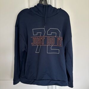 Nike Navy Hoodie with Orange Accents